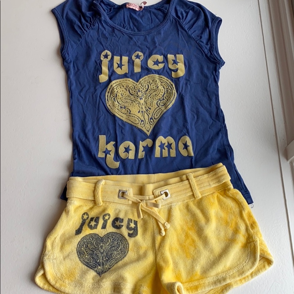 JUICY COUTURE SET terry short & t shirt size 10